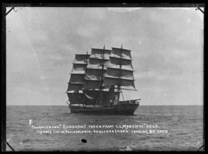 The sailing ship 'Thornliebank' at sea under full sail