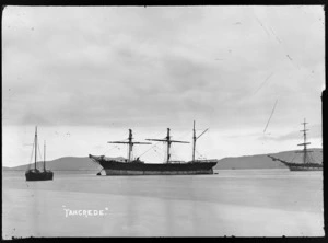 The barque 'Tancrede' in the harbour at Port Chalmers