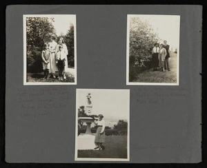 Pages from a photograph album, and loose prints, relating to Katherine Mansfield