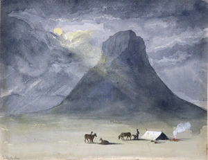[Fox, William] 1812-1893 :Powhata Rua, Taupo, by moonlight. [1864?]