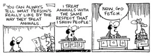 Fletcher, David, 1952- :"I treat animals with the same respect that I show people!" Dominion Post, 10 May 2005.