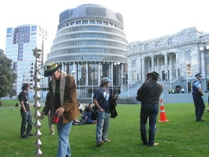 Photographs of a protest against the prohibition of cannabis, Wellington