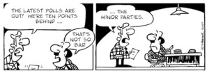 "The latest polls are out! We're ten points behind... ...the minor parties." 24 April, 2007