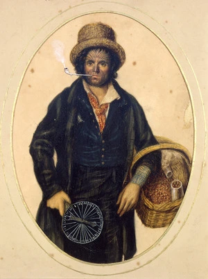 Dempsey, John Church, 1802-1877 (attributed): [Portrait of John Rutherford, the tattooed Englishman]