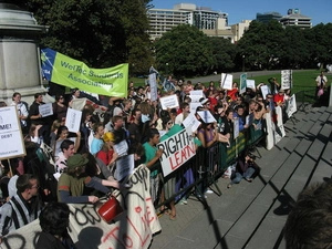 Photographs of a protest against student debt, Wellington