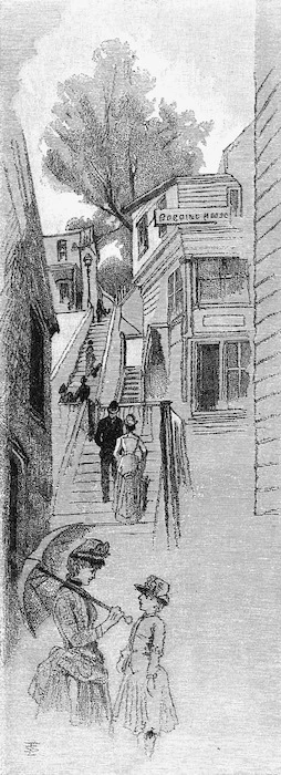 Schell, Frederic B, d. 1905 :Plimmer's steps [Sydney; Picturesque Atlas Publishing Co., Ltd. 1886]