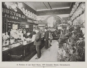 Photographer unknown :A portion of our [A W Buxton's] seed store, 159 Colombo Street, Christchurch. [1907?]