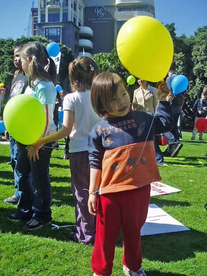 Photographs of a children's election rally, Parliament Grounds, Wellington
