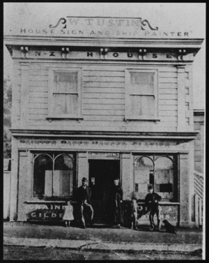 Burleigh, Lois : Photograph of W Tustin's store, Willis Street