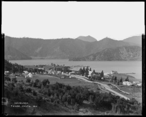 Panoramic view looking down from the south-east, Havelock, Nelson