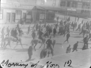 Morning of November 12 during the Waihi miners' strike of 1912