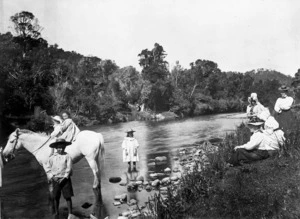 Women and children at the Waikanae River