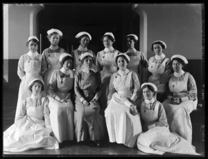 Group portrait of nurses from Christchurch hospital