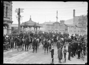 Mounted police during the Waterfront Strike, Wellington