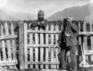 Harper, Arthur Paul, 1865-1955 :Arthur Paul Harper and Charles Edward Douglas at the Karangarua