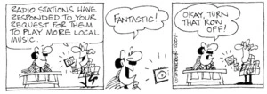 Fletcher, David 1952- :'Radio stations have responded to your request for them to play more local music.' 'Fantastic!' 'Okay, turn that row off!' The Dominion, 17 August 2001.