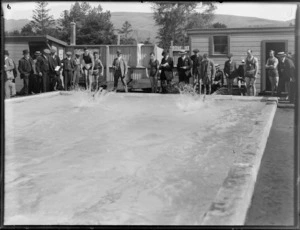 Swimming races at the baths, location unidentified