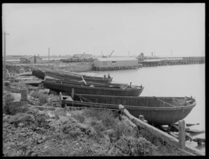 Boats on slips on the shoreline, Timaru