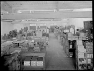 Stock room at Weeks Printers Limited, Christchurch
