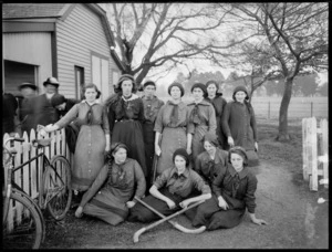 Girls hockey team, probably Christchurch