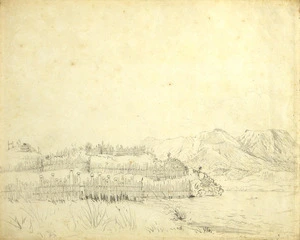 [Angas, George French] 1822-1886 :Rotoaira Lake - Motupoi Pa - Tongariro Oct 24[?] [1844]