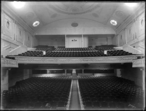 Interior of a theatre, with lower and upper seating, Christchurch