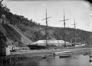 The ship Waikato in dry dock at Port Chalmers