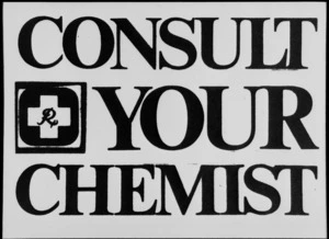 'Consult your chemist' poster