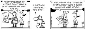 40% of voters don't have a good grasp of what MPs do!" "I suppose that's not too bad...considering that 90% of MPs don't have good grasp of what MPs do." 20 November, 2007