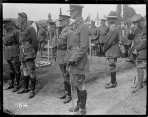 General Godley at a military funeral, Bailleul, World War I