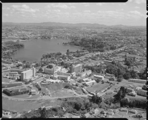 Aerial view of Waikato Hospital with Lake Rotoroa in the background - Photograph taken by Gregor Riethmaier