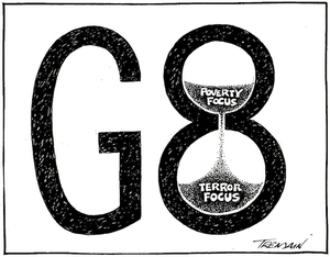 Tremain, Garrick, 1941- :G8. Poverty focus. Terror focus. Otago Daily Times, 11 July 2005.