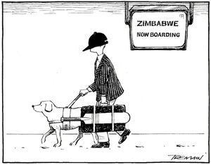 Tremain, Garrick, 1941- :Zimbabwe. Now boarding. Otago Daily Times, 30 June 2005.
