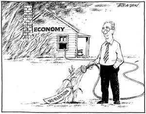 'Economy.' 'Re-election.' 21 October, 2008.