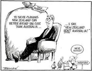 "To those saying New Zealand can better afford tax cuts than Australia... ...I say, New Zealand ISN'T Australia!" "We've noticed!" 15 May, 2006.
