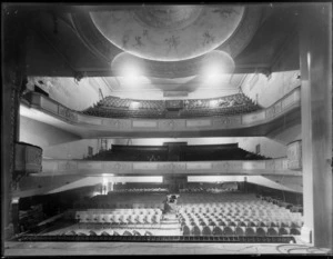 Theatre interior including three levels of seating, Theatre Royal, Christchurch