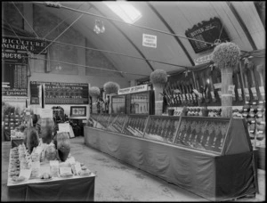 Department of Agriculture seed and root display at an agricultural show, possibly in Christchurch
