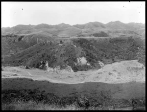 Banks Peninsula, Canterbury, showing tussocks area on hills