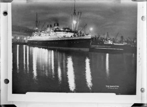 A copy photograph of the ship Rangitira in port, location unidentified