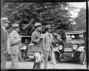 Duke of York, with unidentified men during the Royal Tour
