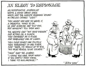 Tremain, Garrick, 1941- :An Elegy to Espionage. Otago Daily Times, 26 November 2004.