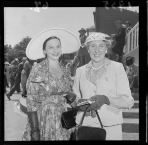 Two unidentified women at Trentham races, Upper Hutt