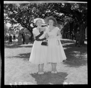 Two unidentified women at Trentham races, Upper Hutt