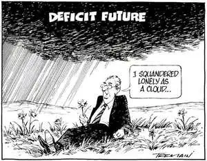 Deficit future. "I sqaundered lonely as a cloud..." 9 October, 2008.