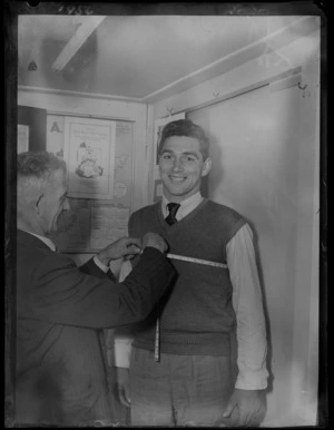 1956 Springbok rugby union football tour, All Black player Francis S McAtamney in his hotel room in Wellington