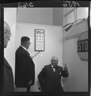 Sir Robert Macalister (Mayor of Wellington) inspecting a new traffic office