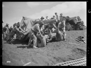 Men loading equipment before leaving New Caledonia