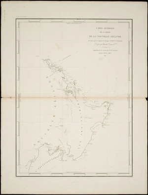Carte générale de la partie de la Nouvelle-Zélande, reconnue par le Cap'ne de frégate Dumont D'Urville / dressé par Mr. Lottin, Enseigne de Vau, expédition de la corvette de S.M. l'Astrolabe, Janvier, Février, Mars 1827 ; gravé par Chassant ; ecrit par Hacq.