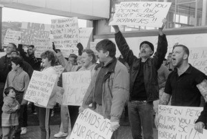 Seafarers protest outside Hutt Valley Polytechnic - Photograph taken by John Nicholson