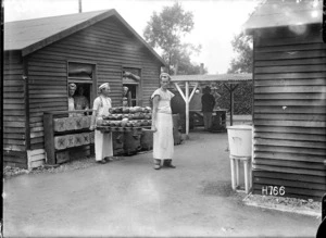 Carrying fresh bread at the New Zealand Field Bakery, Rouen
